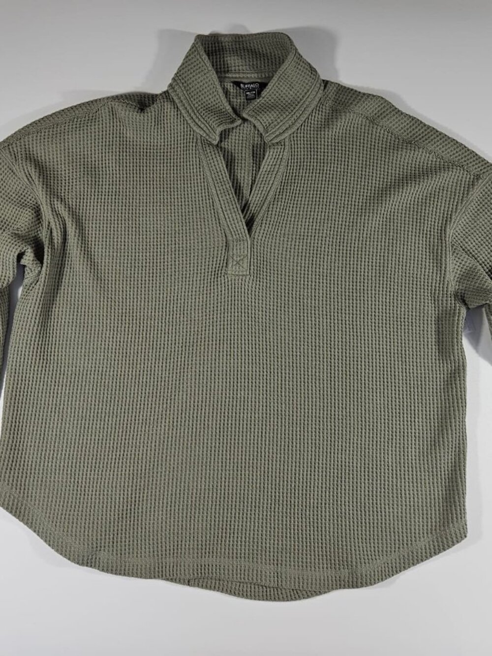 Buffalo David Bitton Olive Waffle Knit Pullover - XXL